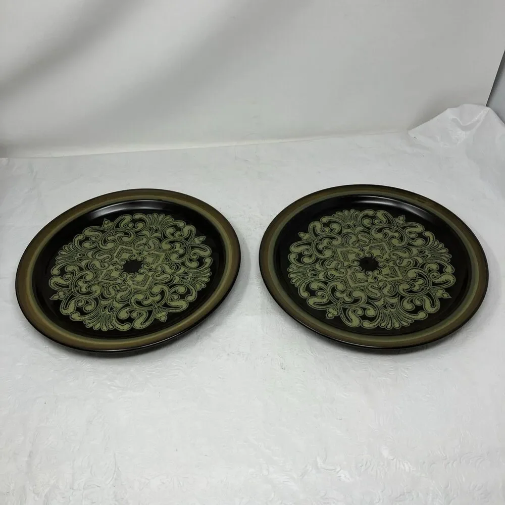 2 Noritake ”PRIMASTONE” 10 1/2” Dinner Plates Campobello/#8305 c 1970’s Lot Set